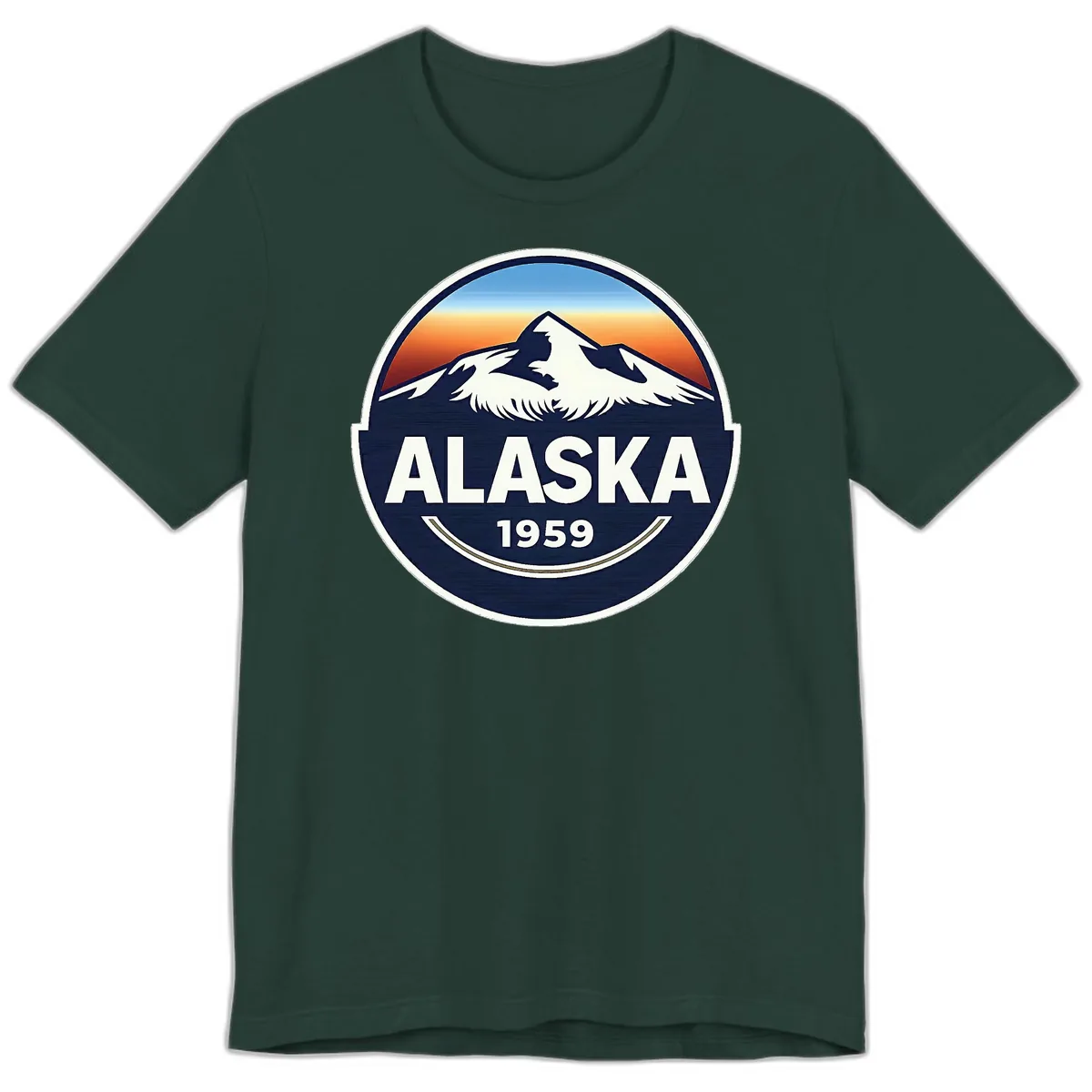 Alaska 1959 Mountain Eagle Badge Premium T-Shirt in Forest