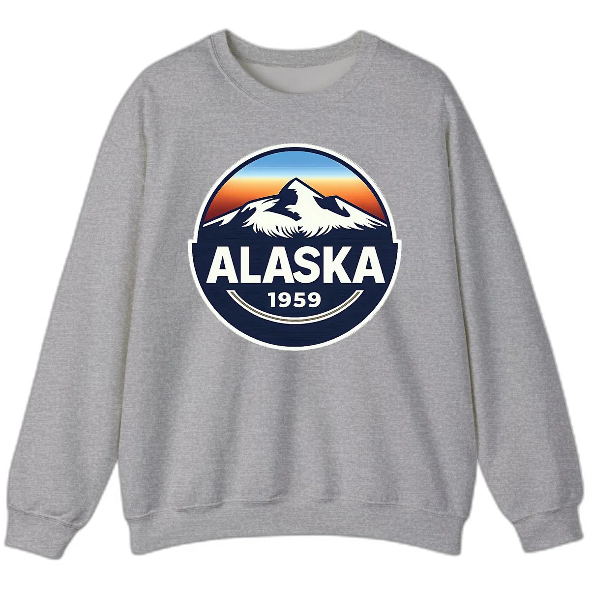 Alaska 1959 Mountain Eagle Badge Sweatshirt in Sport Grey