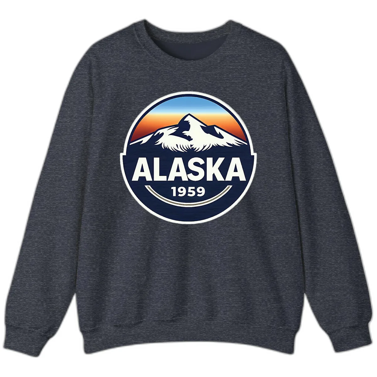 Alaska 1959 Mountain Eagle Badge Sweatshirt in Heather Sport Dark Navy