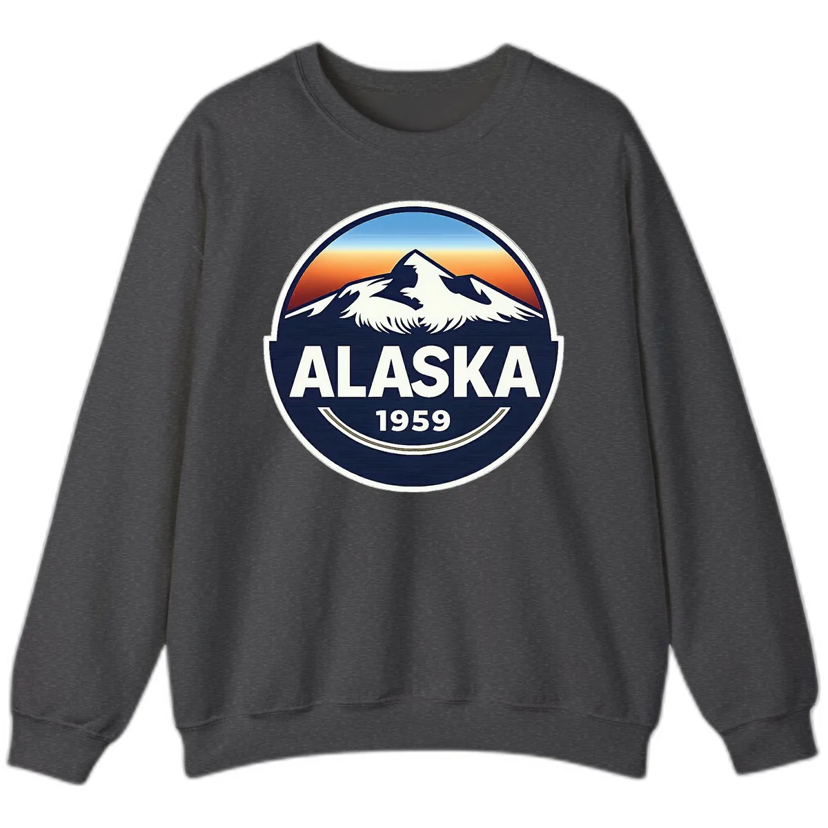 Alaska 1959 Mountain Eagle Badge Sweatshirt in Dark Heather