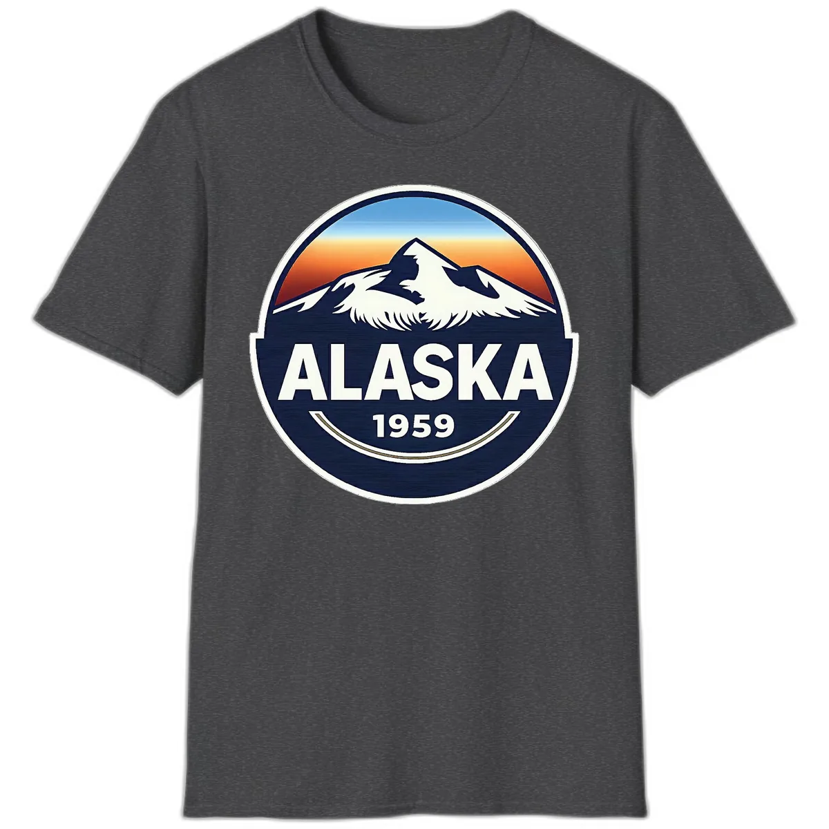 Alaska 1959 Mountain Eagle Badge T-Shirt in Dark Heather