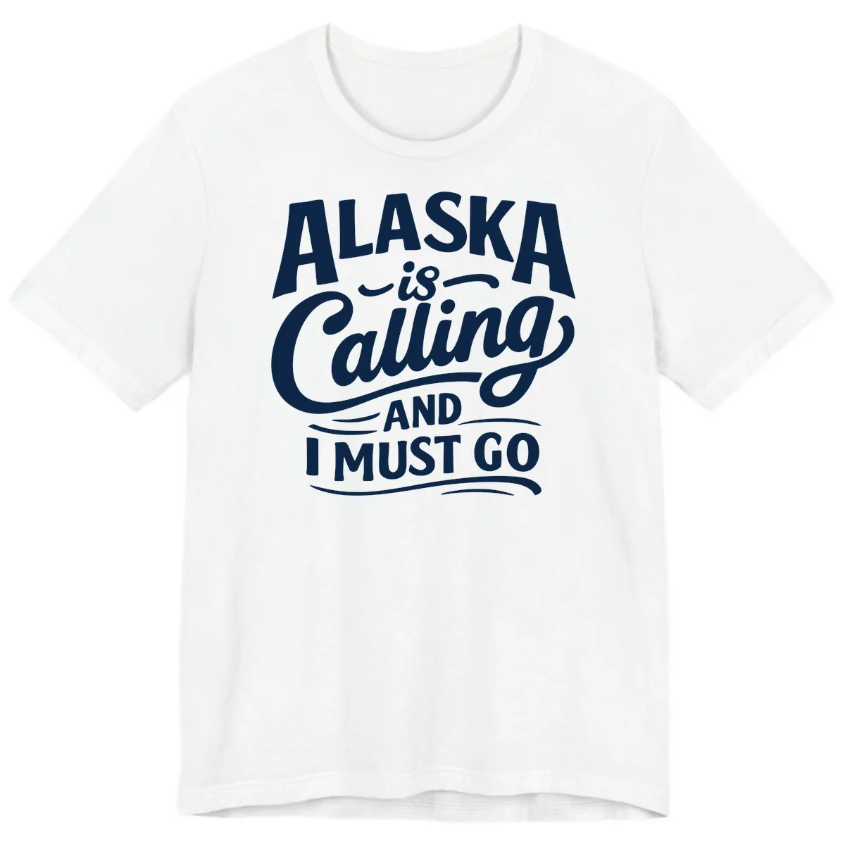 Alaska Calling Hand Lettered Typography Premium T-Shirt in White