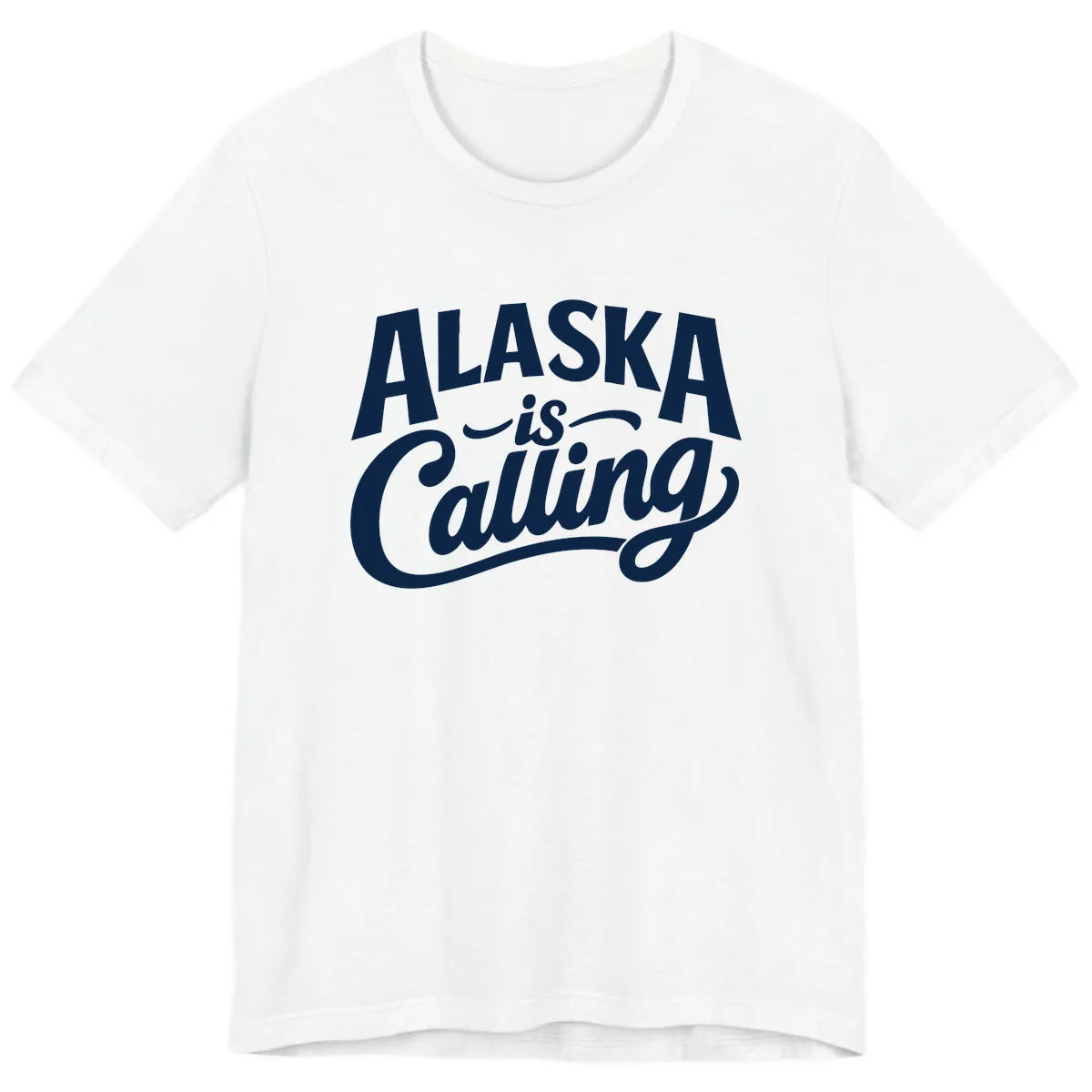Alaska Is Calling Mixed Typography Design Premium T-Shirt in White