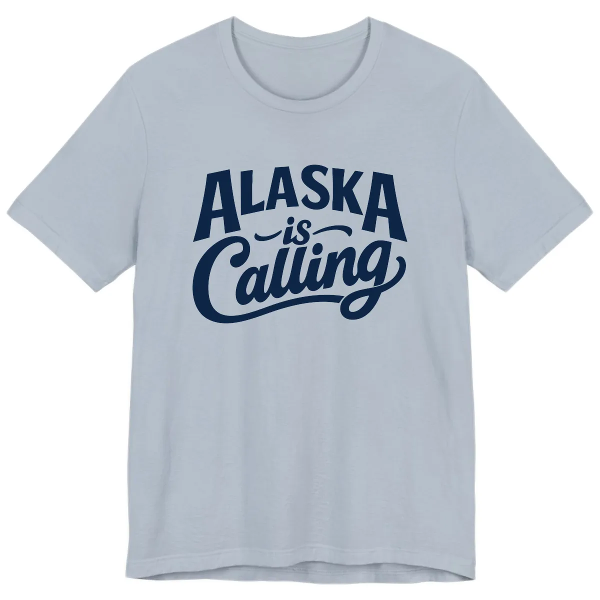 Alaska Is Calling Mixed Typography Design Premium T-Shirt in Light Blue