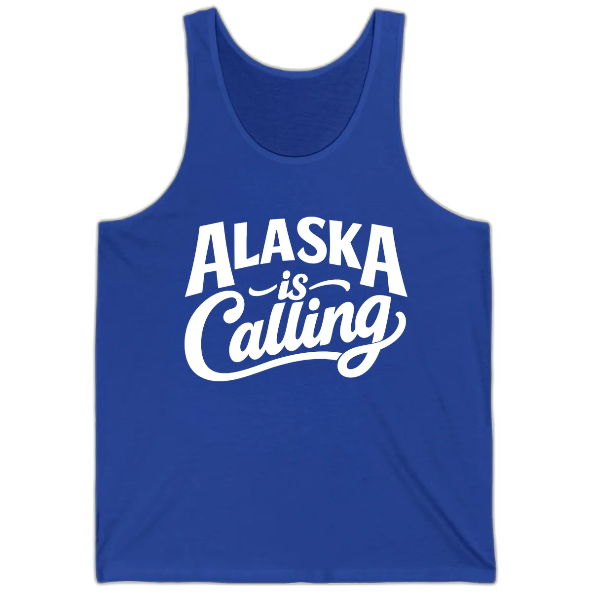 Alaska Is Calling Mixed Typography Design Tank in True Royal