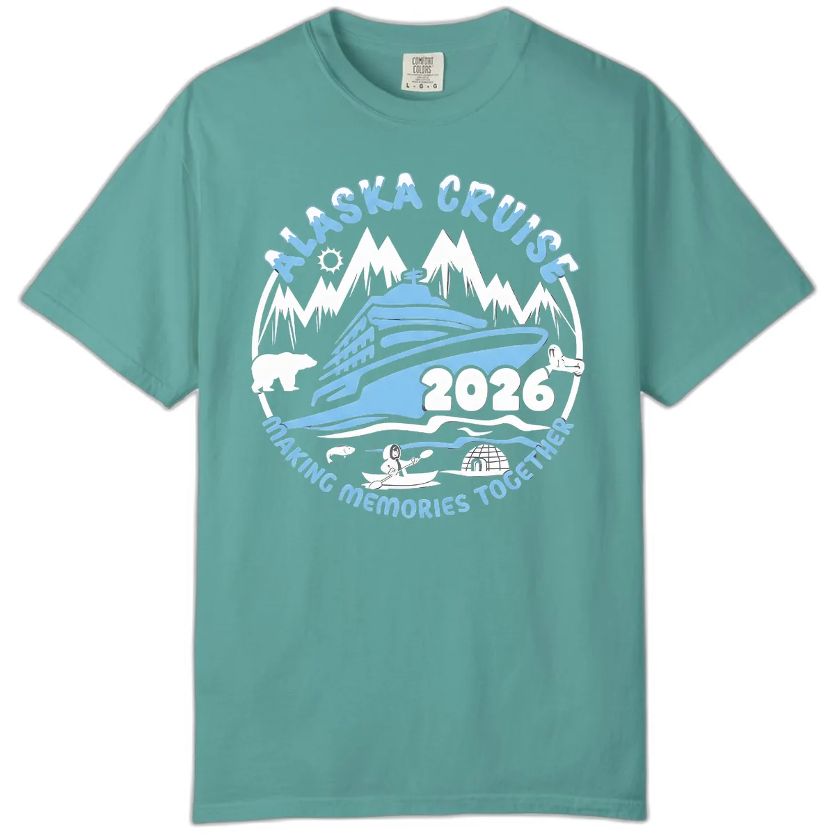 Alaska Scenic Icons Making Memories Together Comfort Color in Seafoam