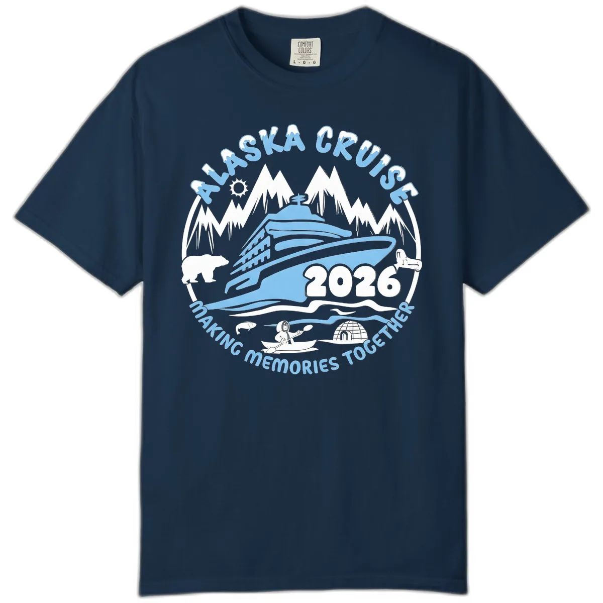 Alaska Scenic Icons Making Memories Together Comfort Color in True Navy