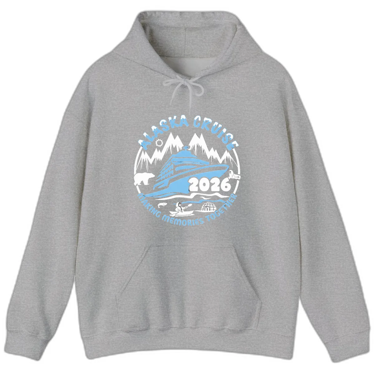 Alaska Scenic Icons Making Memories Together Hoodie in Sport Grey