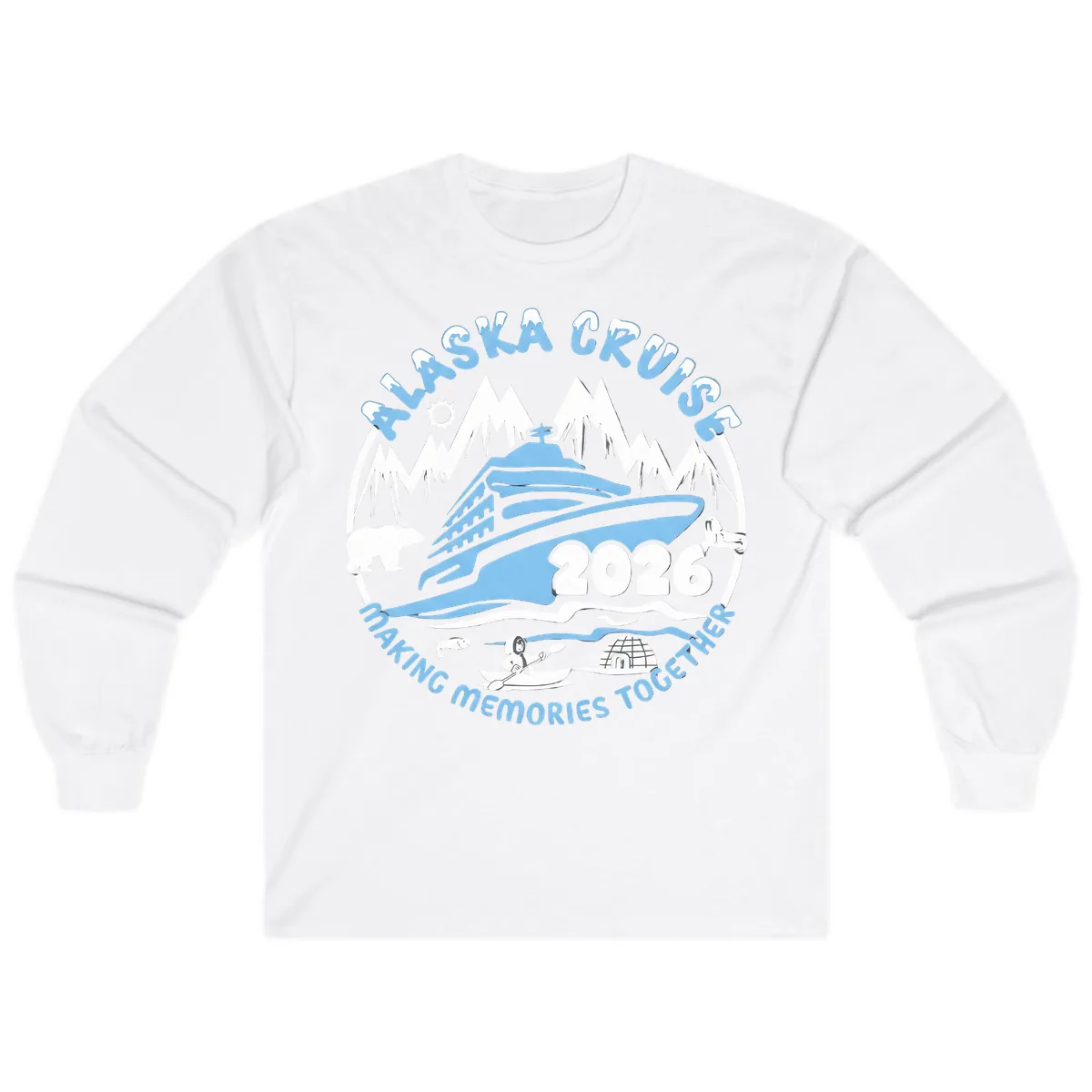Alaska Scenic Icons Making Memories Together Long Sleeve in White