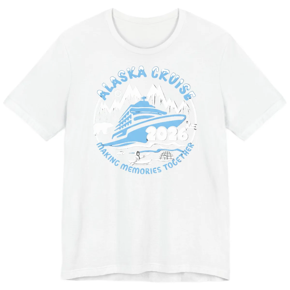 Alaska Scenic Icons Making Memories Together Premium T-Shirt in White