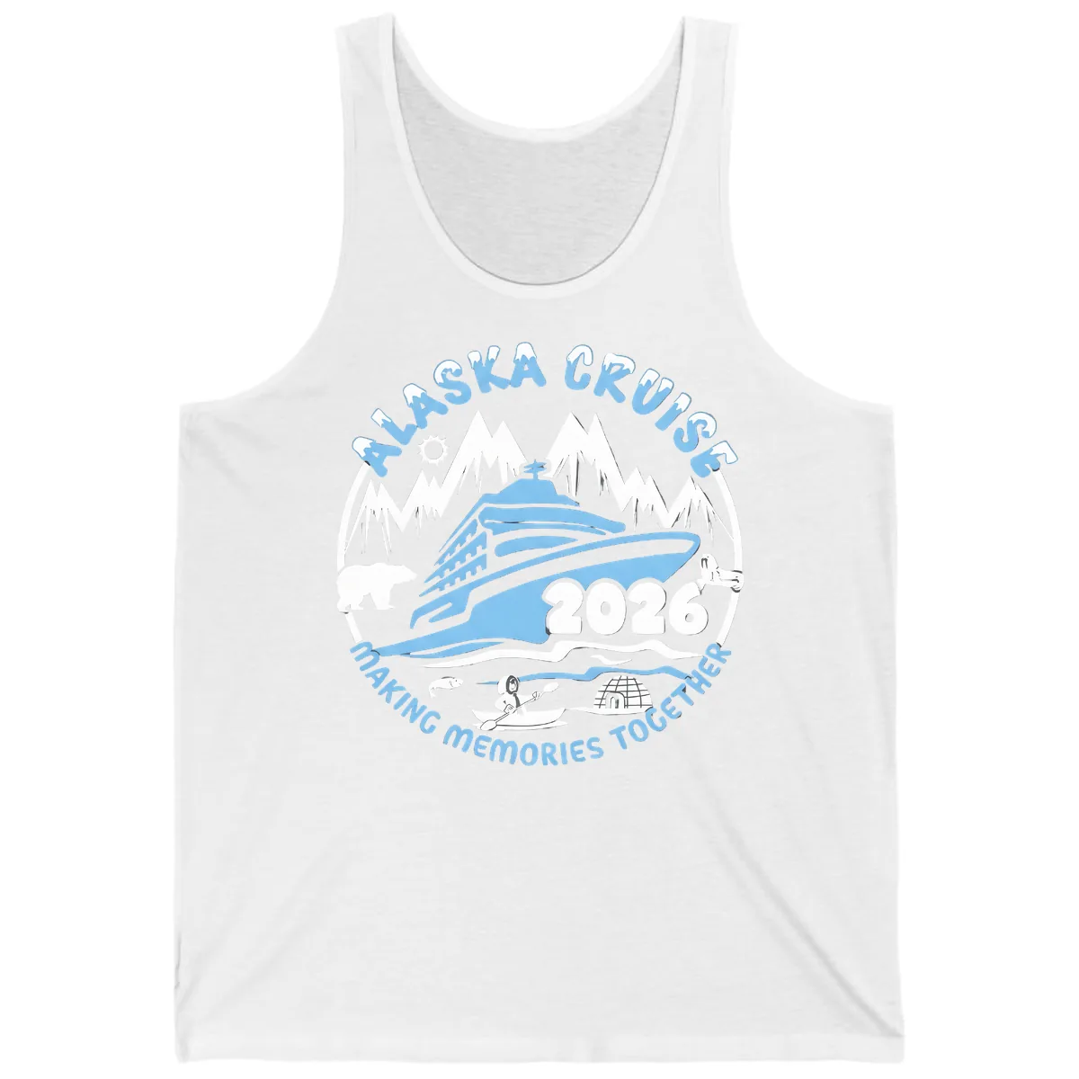 Alaska Scenic Icons Making Memories Together Tank in White