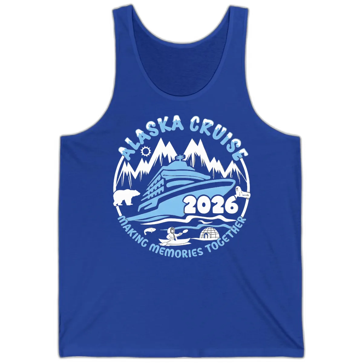 Alaska Scenic Icons Making Memories Together Tank in True Royal