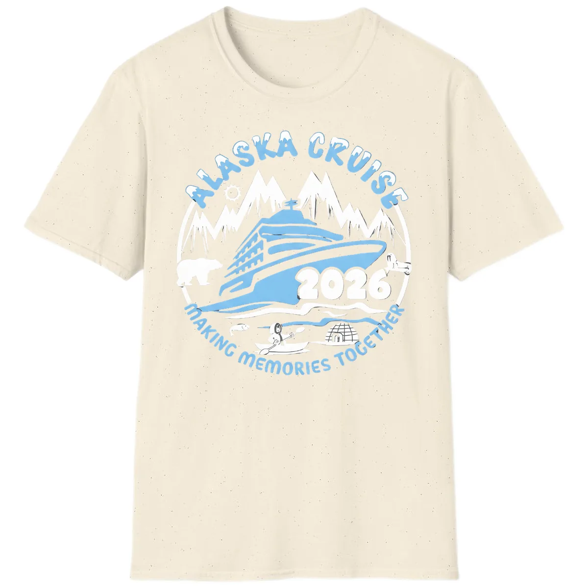 Alaska Scenic Icons Making Memories Together T-Shirt in Natural