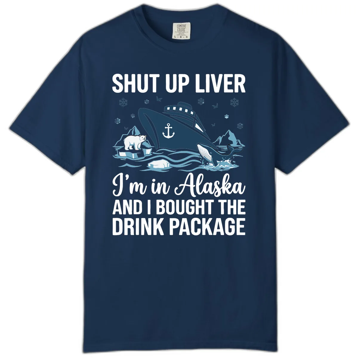 Arctic Wildlife Voyage Graphic Comfort Color in Navy