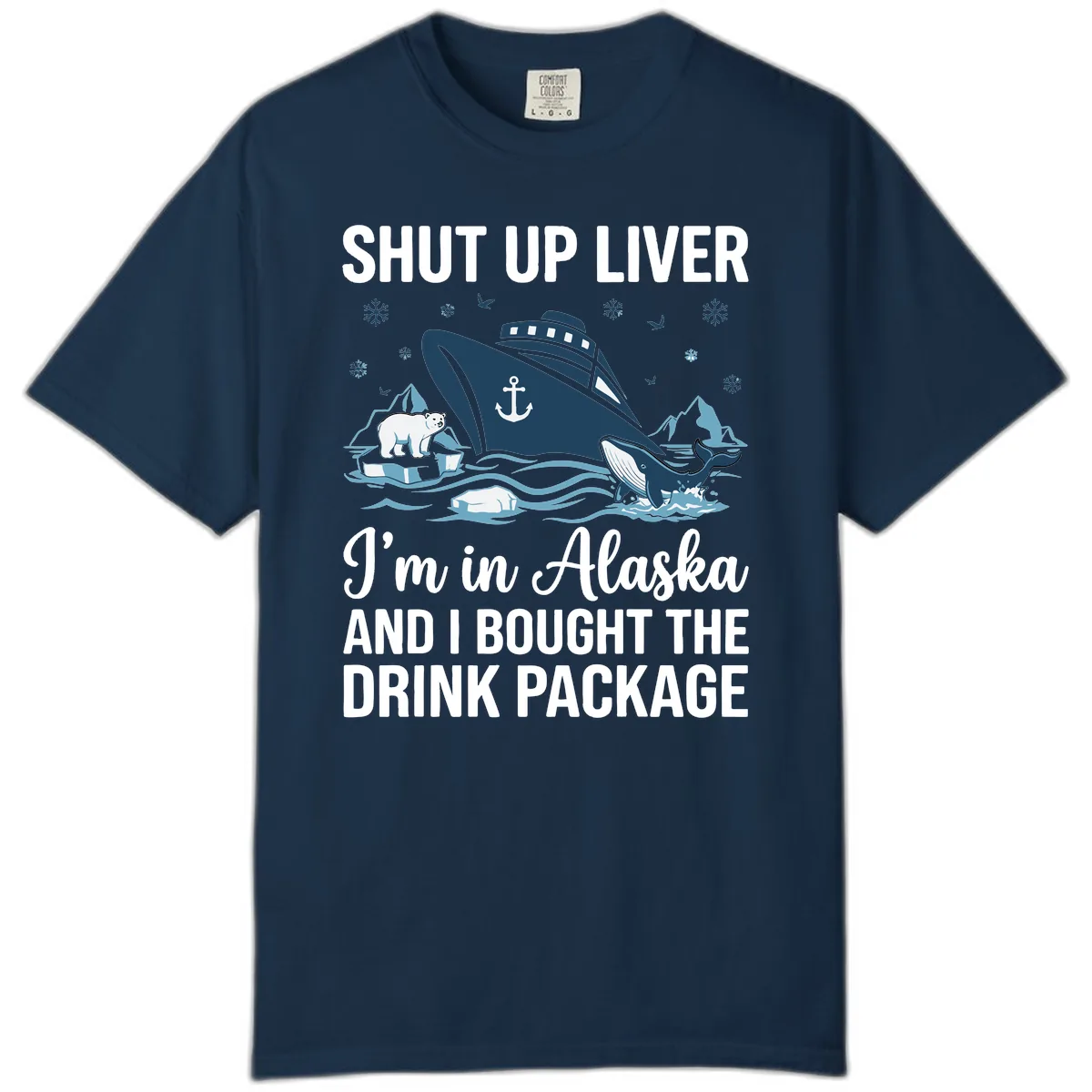 Arctic Wildlife Voyage Graphic Comfort Color in True Navy