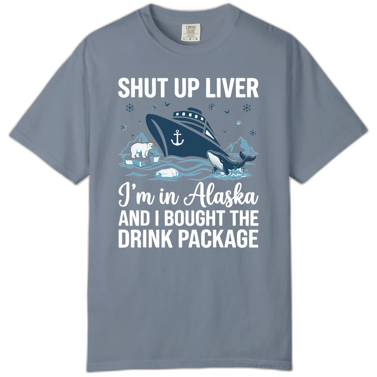 Arctic Wildlife Voyage Graphic Comfort Color in Blue Jean