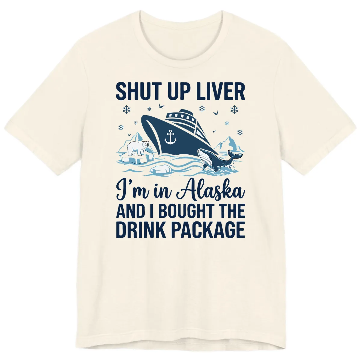 Arctic Wildlife Voyage Graphic Premium T-Shirt in Natural