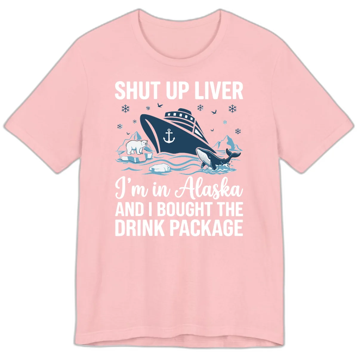 Arctic Wildlife Voyage Graphic Premium T-Shirt in Pink