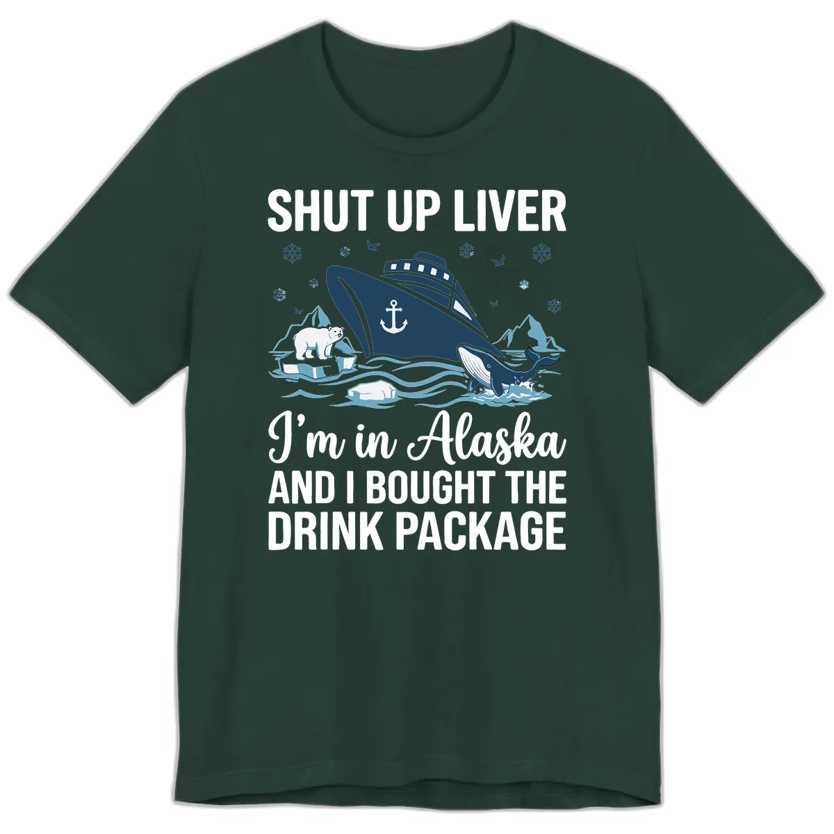 Arctic Wildlife Voyage Graphic Premium T-Shirt in Forest