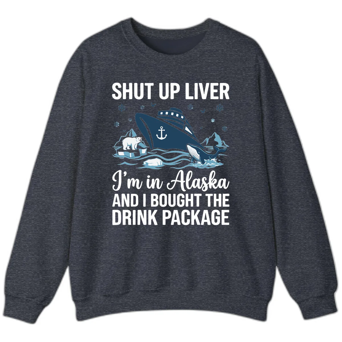 Arctic Wildlife Voyage Graphic Sweatshirt in Heather Sport Dark Navy