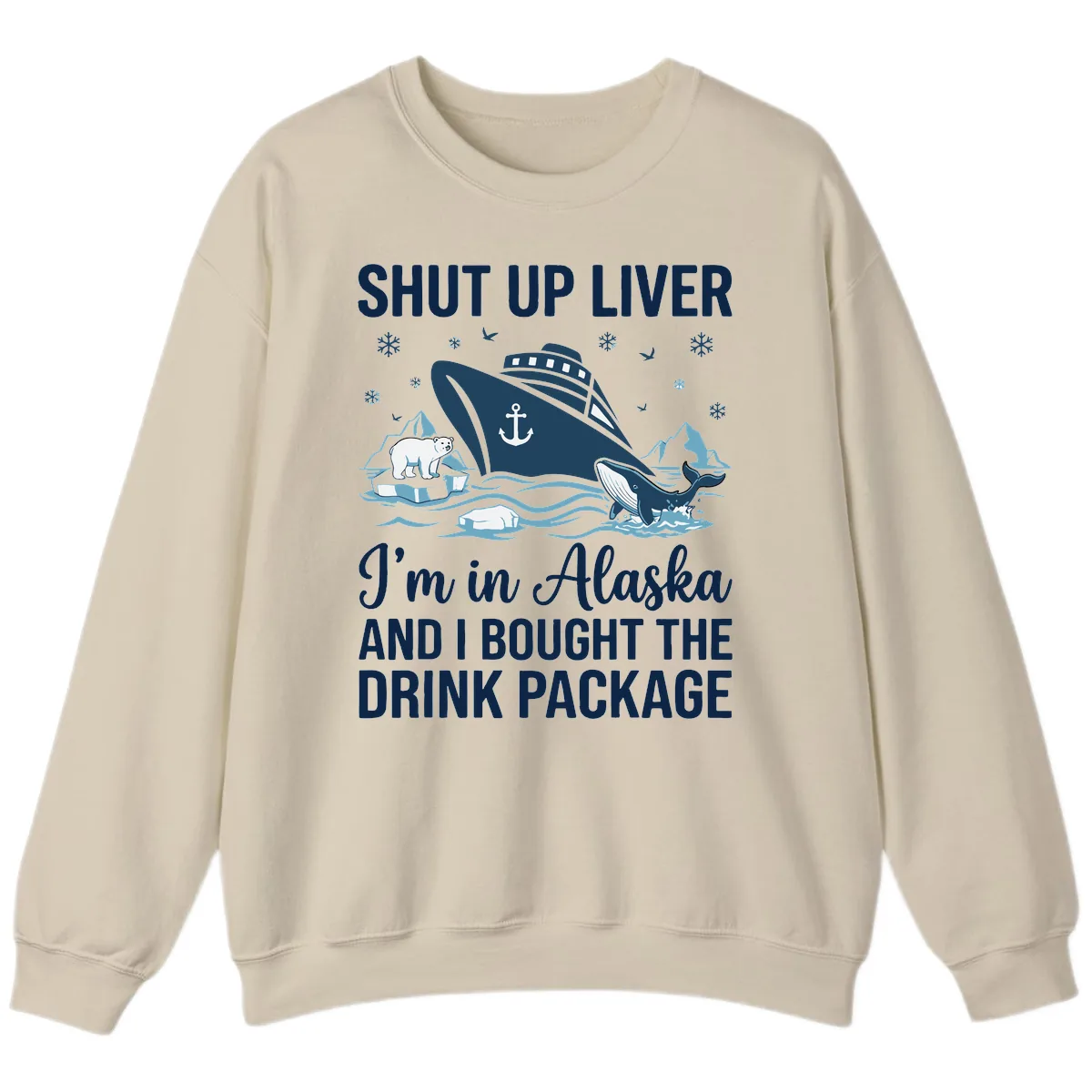 Arctic Wildlife Voyage Graphic Sweatshirt in Sand