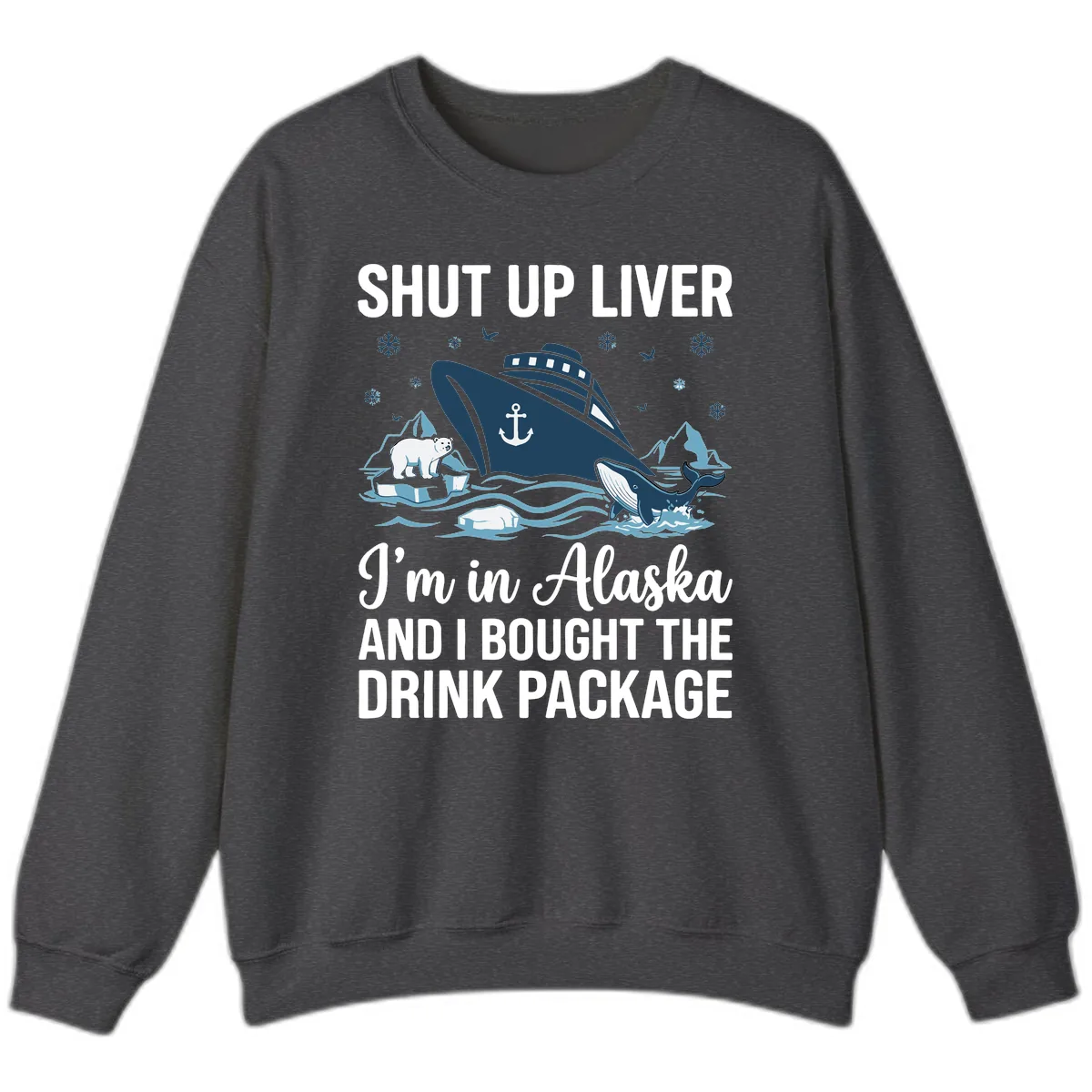 Arctic Wildlife Voyage Graphic Sweatshirt in Dark Heather