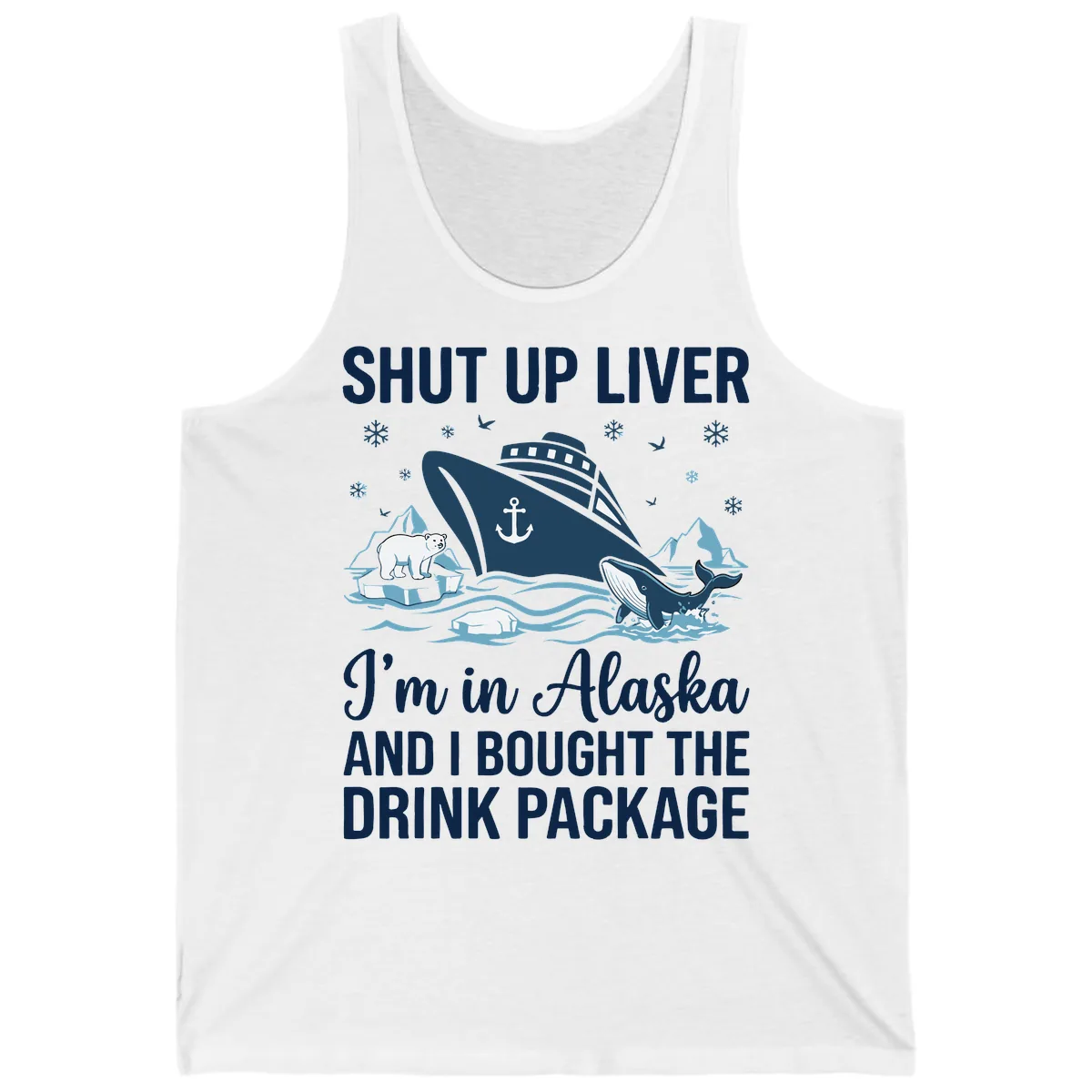 Arctic Wildlife Voyage Graphic Tank in White