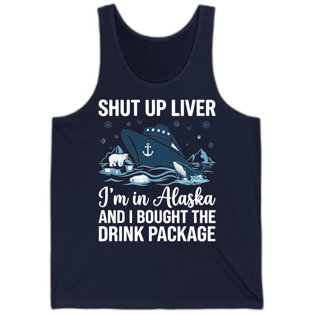 Arctic Wildlife Voyage Graphic Tank in Navy