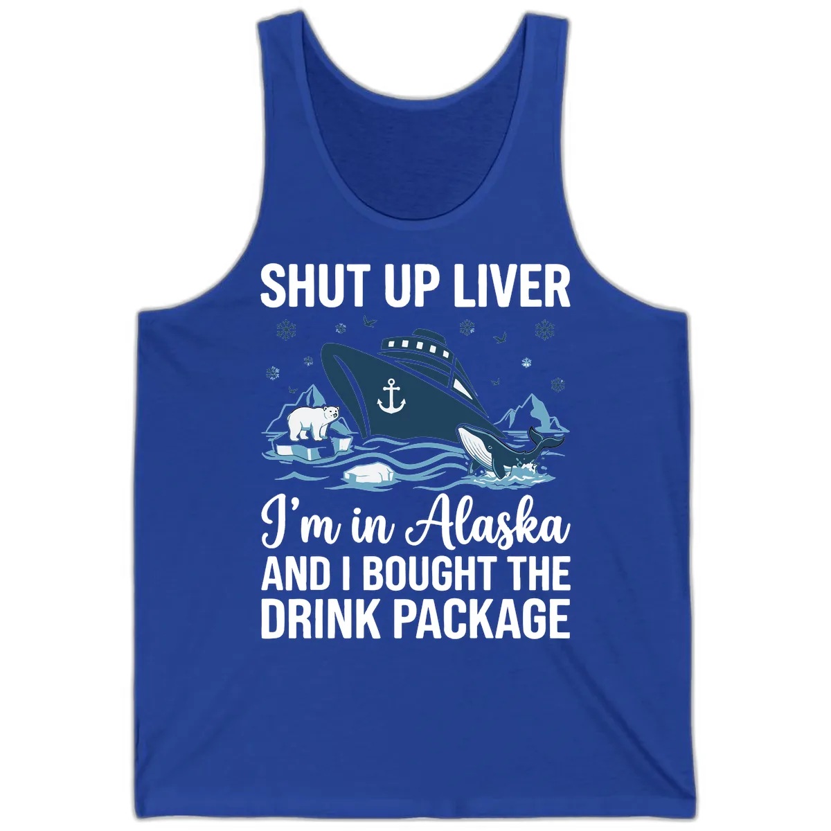 Arctic Wildlife Voyage Graphic Tank in True Royal