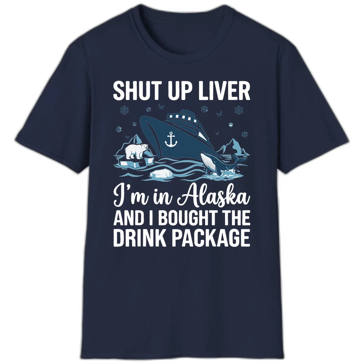 Arctic Wildlife Voyage Graphic T-Shirt in Navy