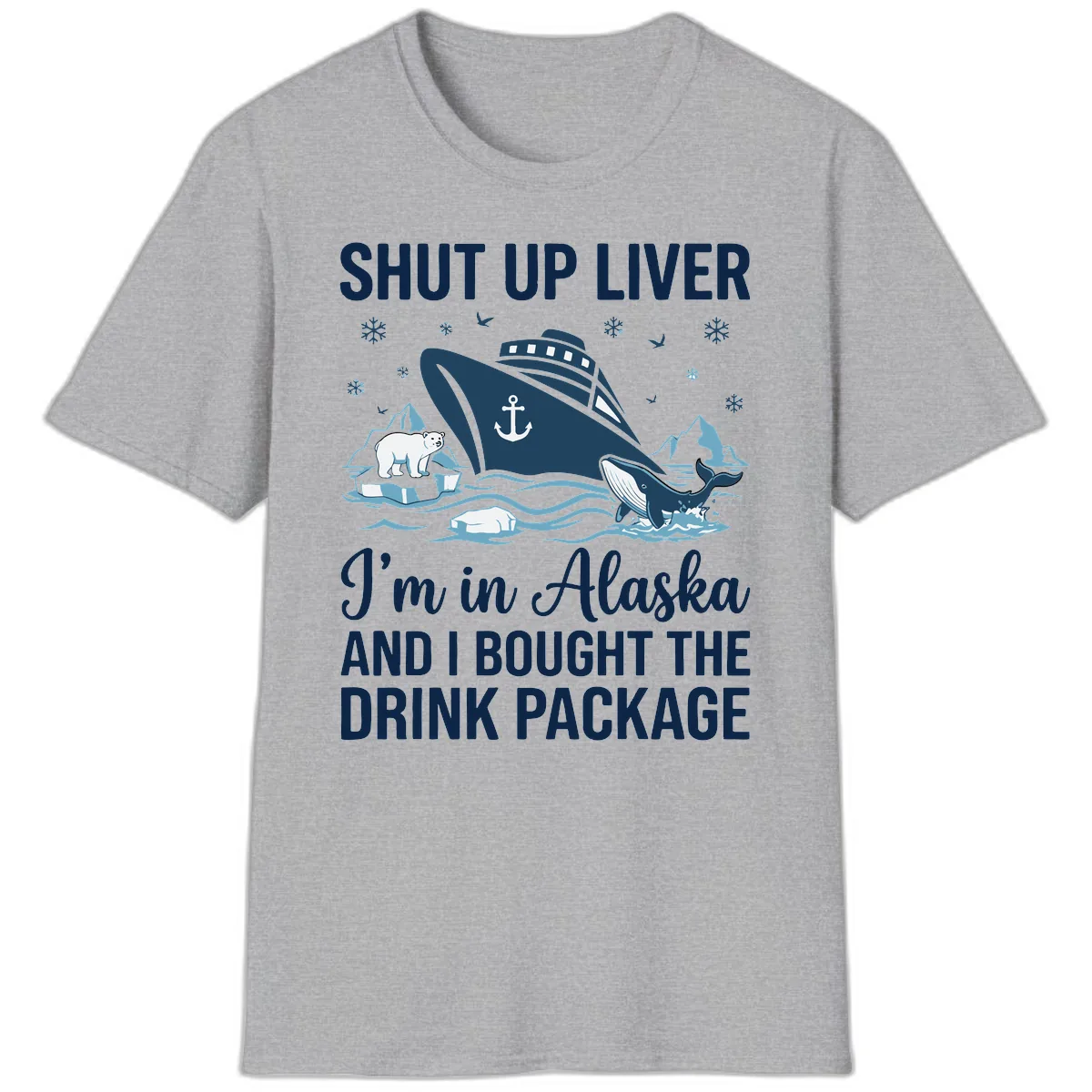 Arctic Wildlife Voyage Graphic T-Shirt in Sport Grey