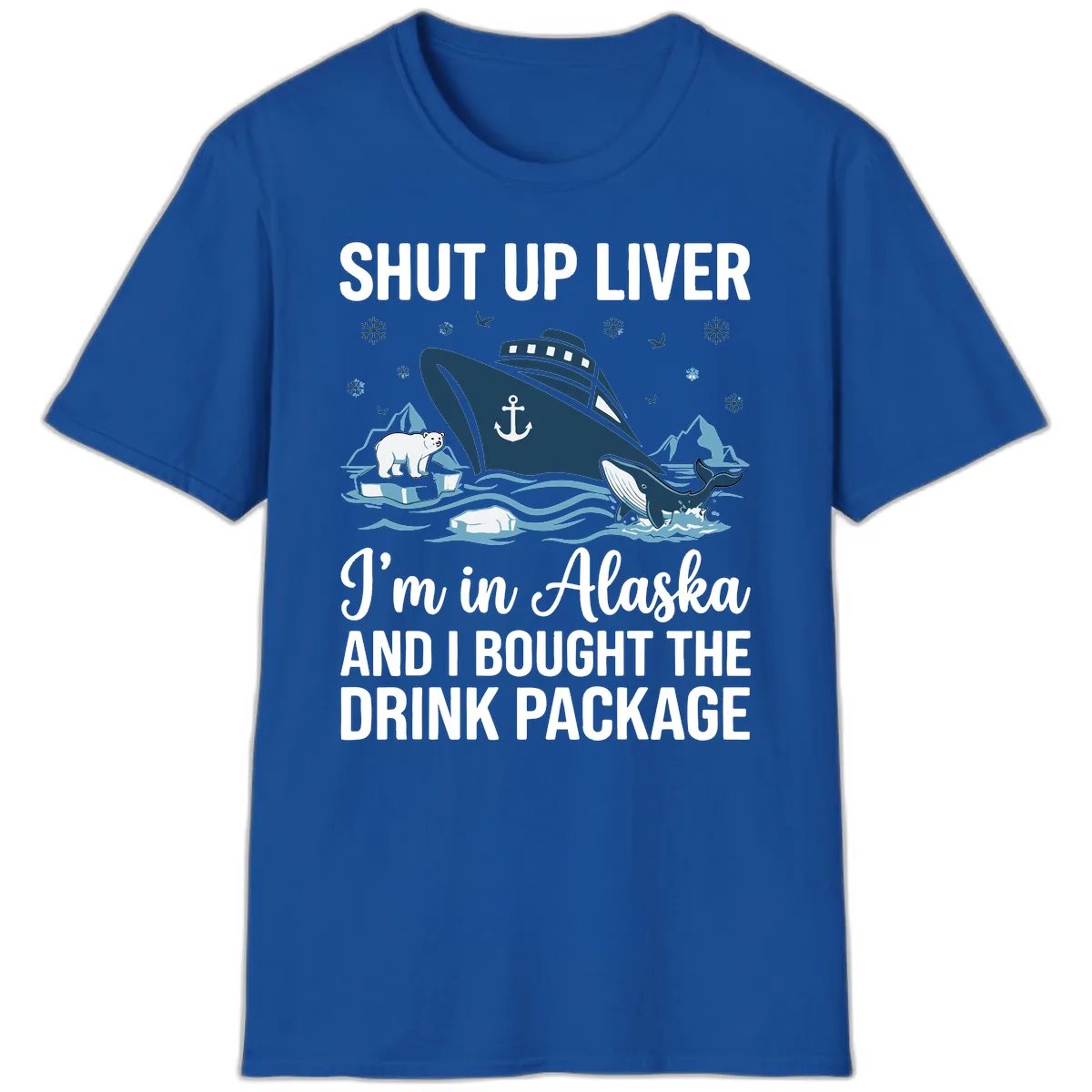 Arctic Wildlife Voyage Graphic T-Shirt in Royal