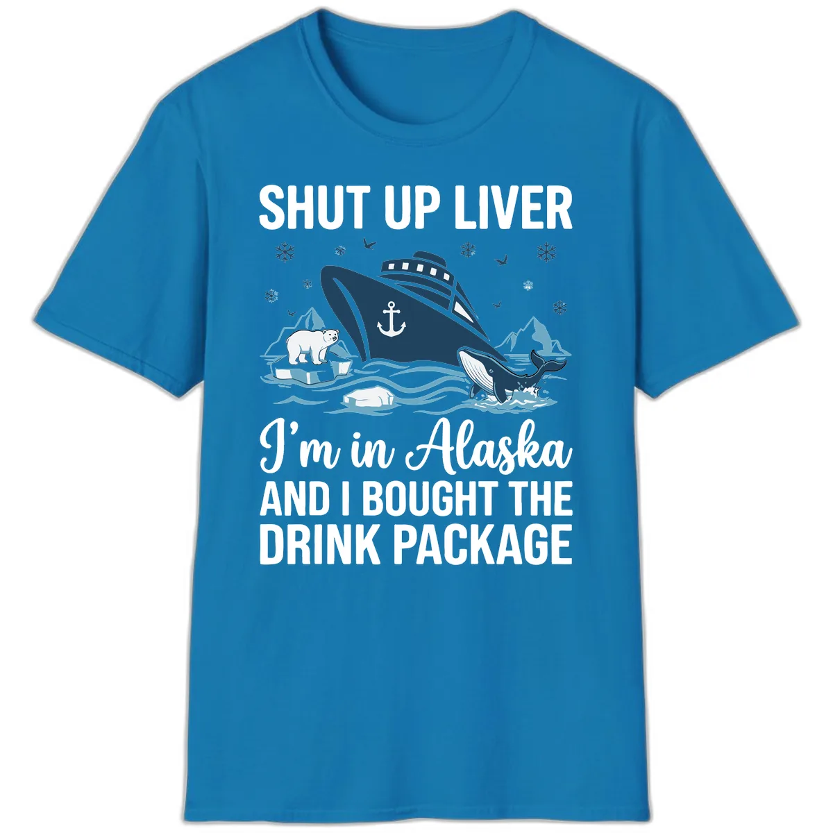 Arctic Wildlife Voyage Graphic T-Shirt in Sapphire