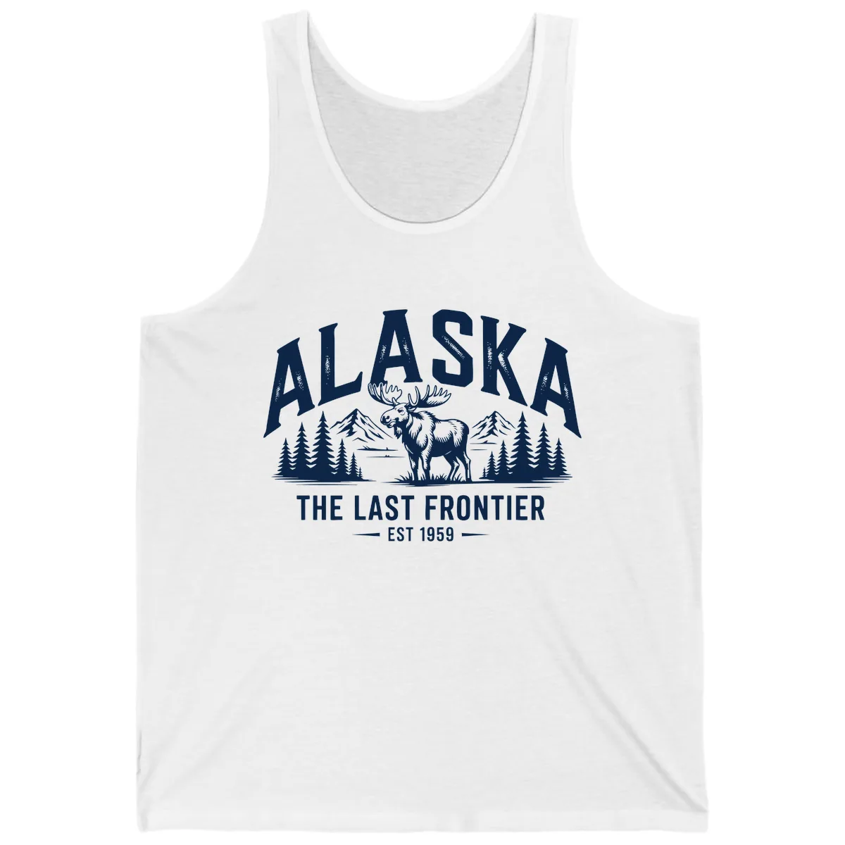 Alaska Last Frontier Moose Scenic Wildlife Tank in White