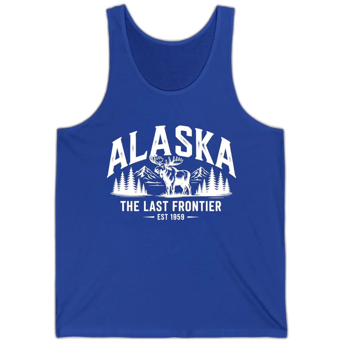 Alaska Last Frontier Moose Scenic Wildlife Tank in True Royal