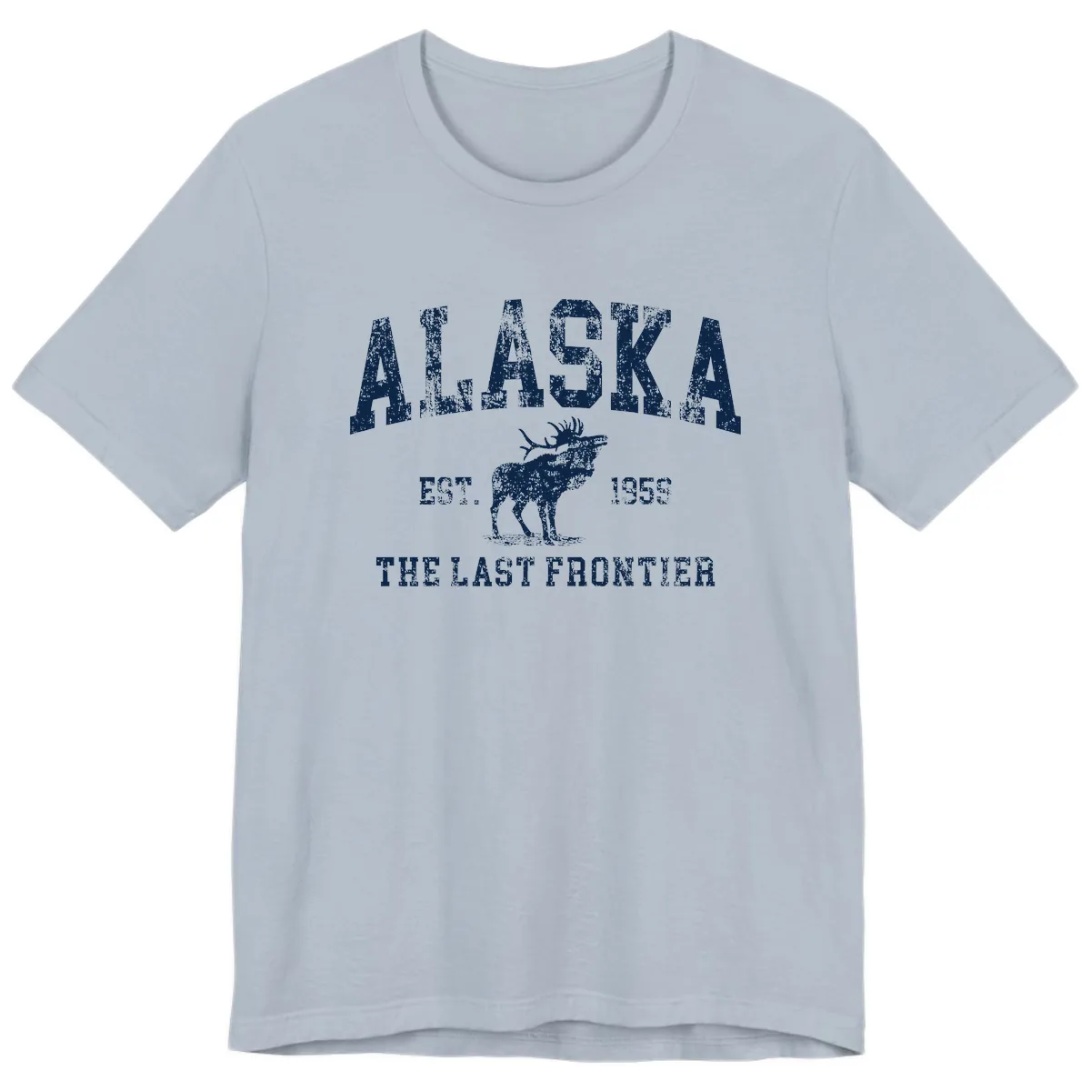 Alaska Last Frontier Vintage Moose Established 1959 Premium T-Shirt in Light Blue