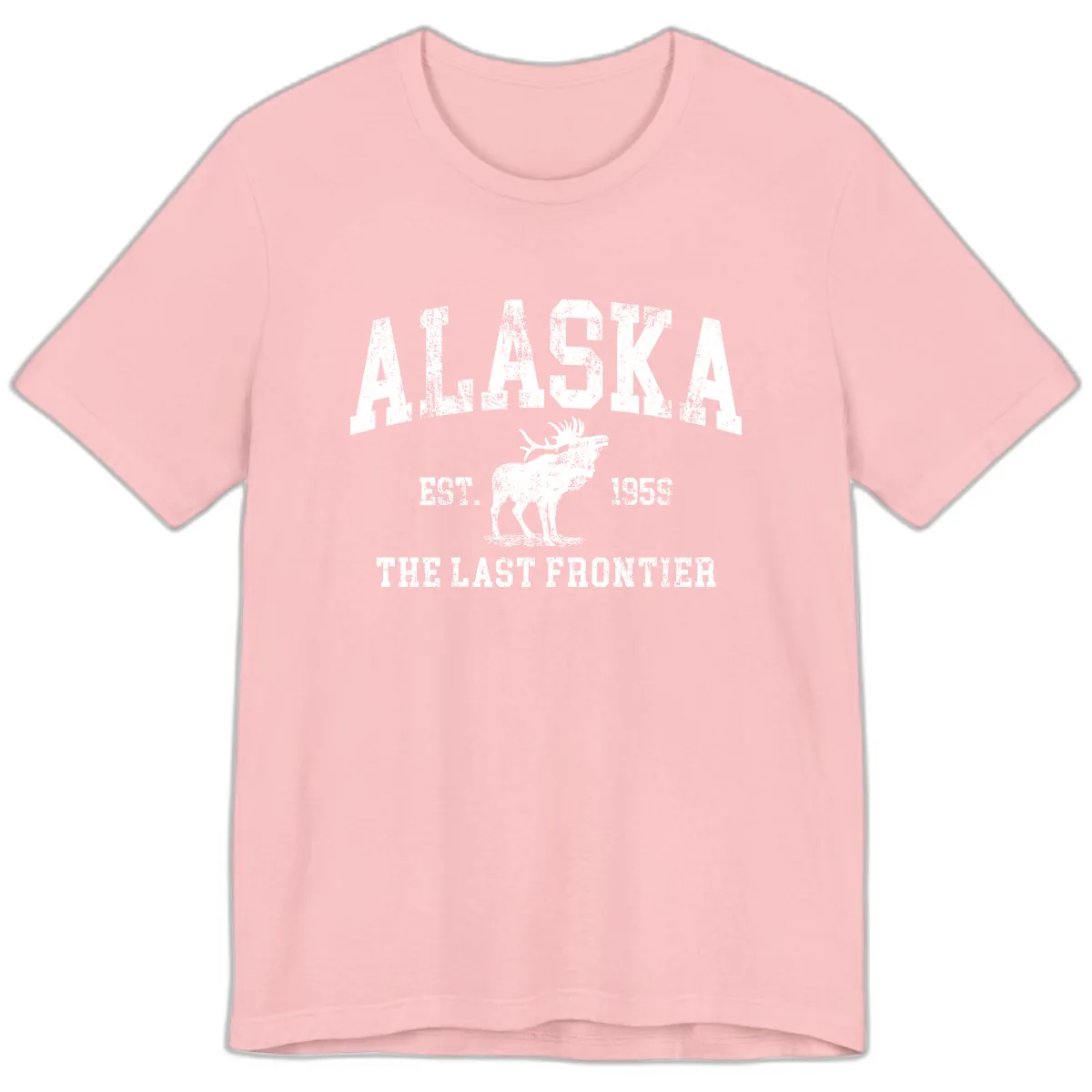 Alaska Last Frontier Vintage Moose Established 1959 Premium T-Shirt in Pink