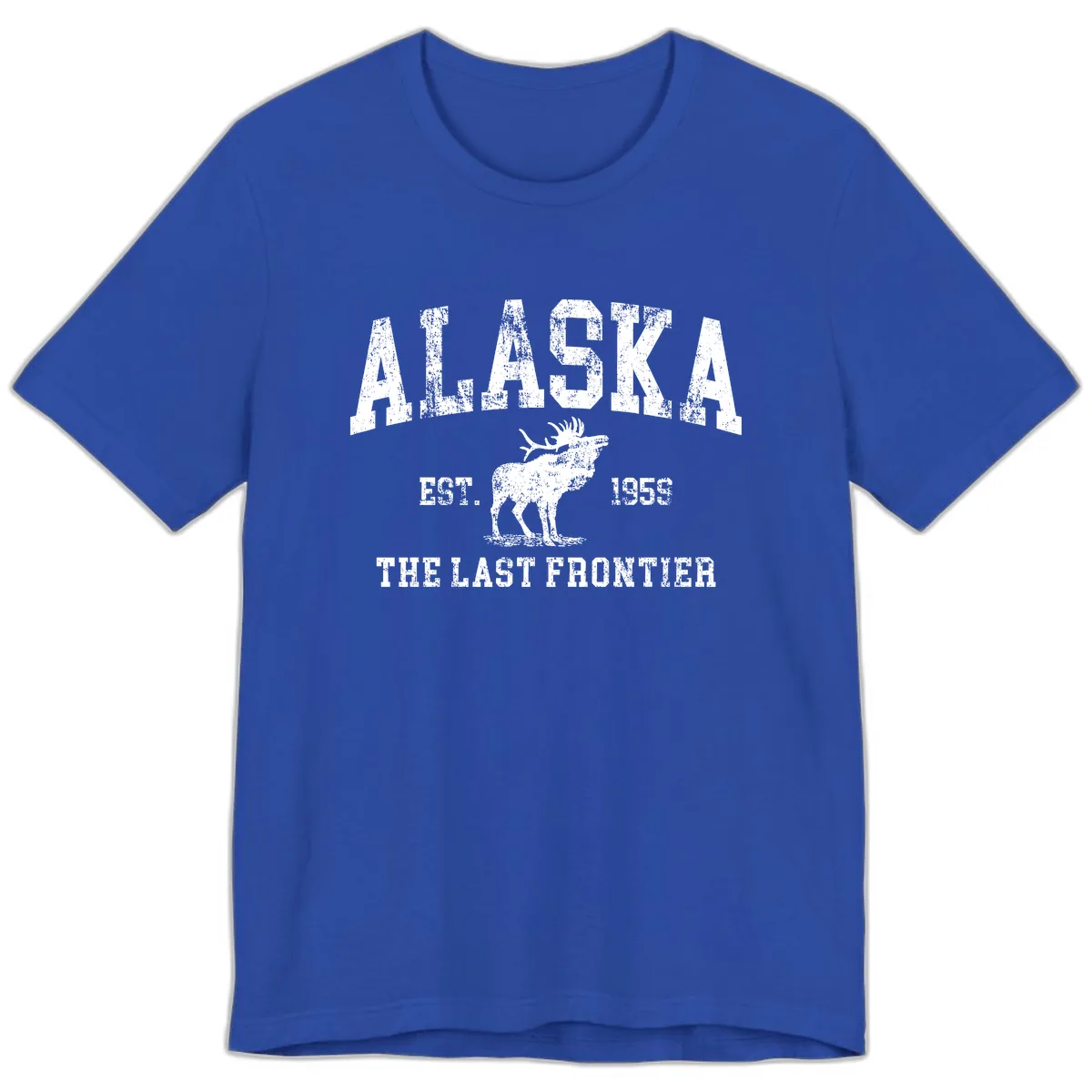 Alaska Last Frontier Vintage Moose Established 1959 Premium T-Shirt in True Royal