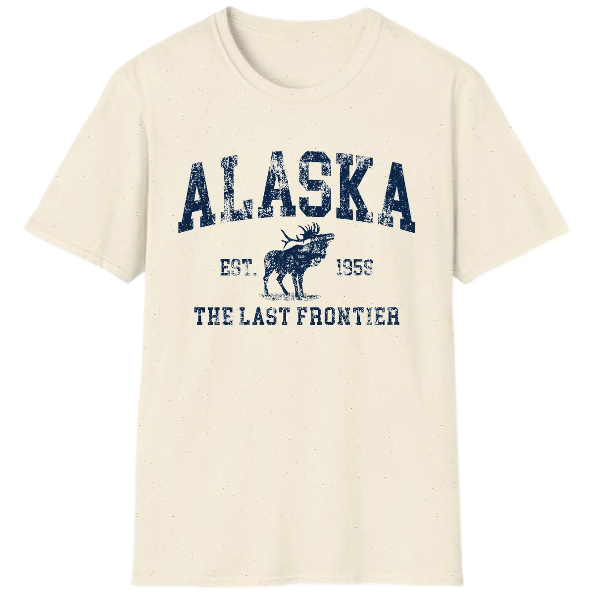 Alaska Last Frontier Vintage Moose Established 1959 T-Shirt in Natural