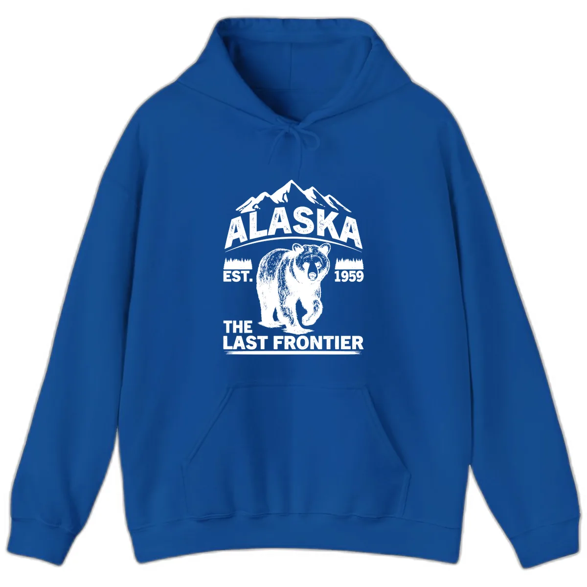 Alaska Last Frontier Grizzly Badge Hoodie in Royal