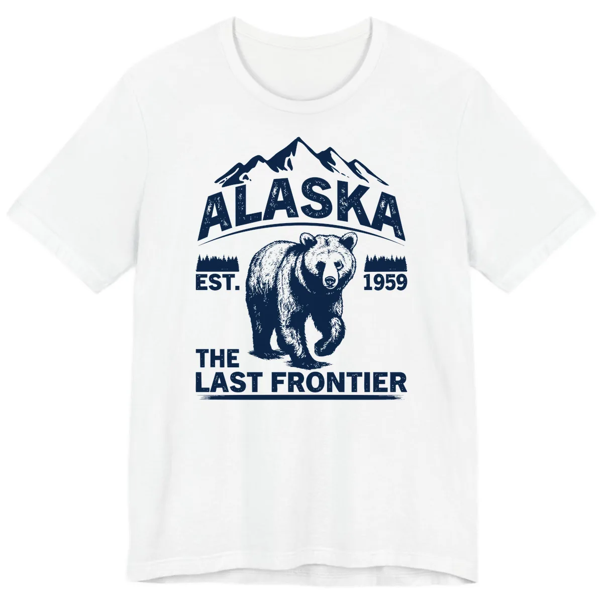Alaska Last Frontier Grizzly Badge Premium T-Shirt in White