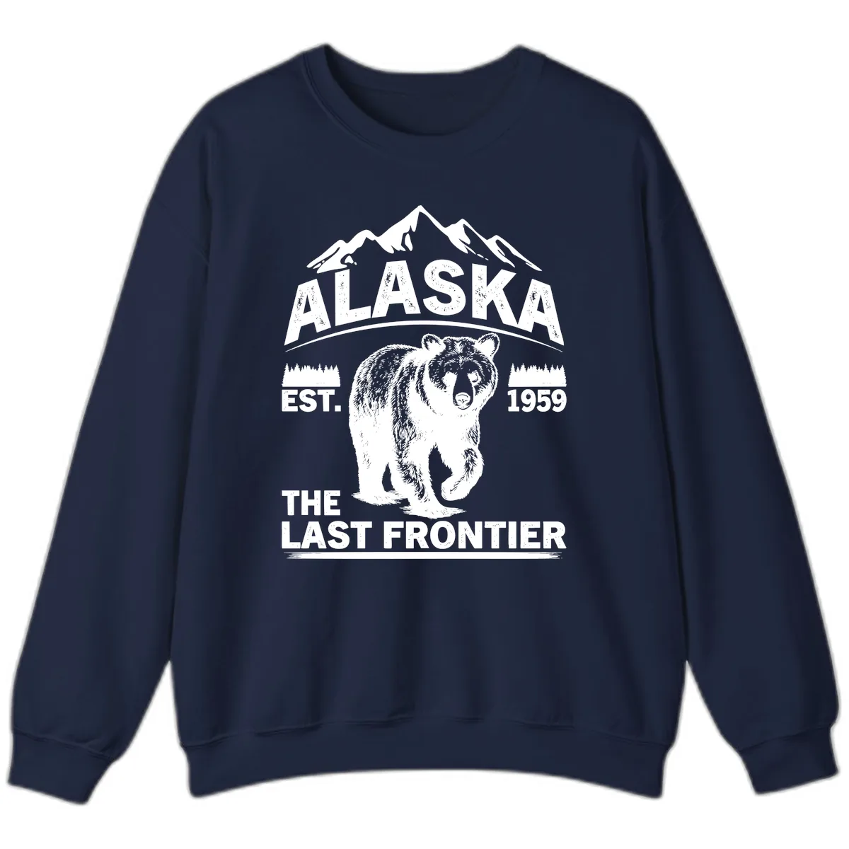 Alaska Last Frontier Grizzly Badge Sweatshirt in Navy