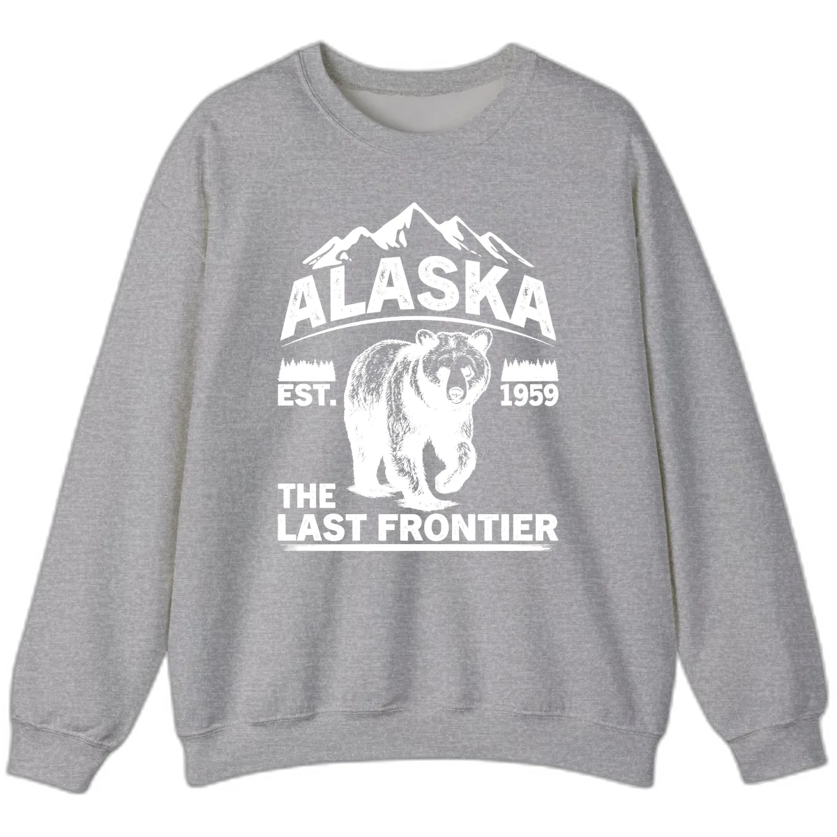 Alaska Last Frontier Grizzly Badge Sweatshirt in Sport Grey
