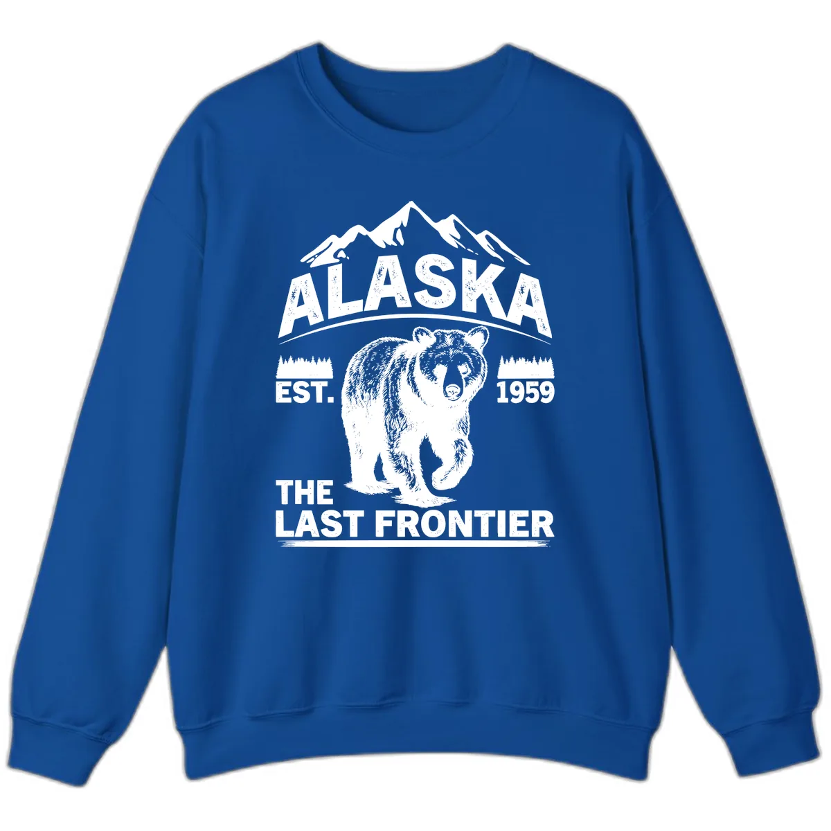 Alaska Last Frontier Grizzly Badge Sweatshirt in Royal