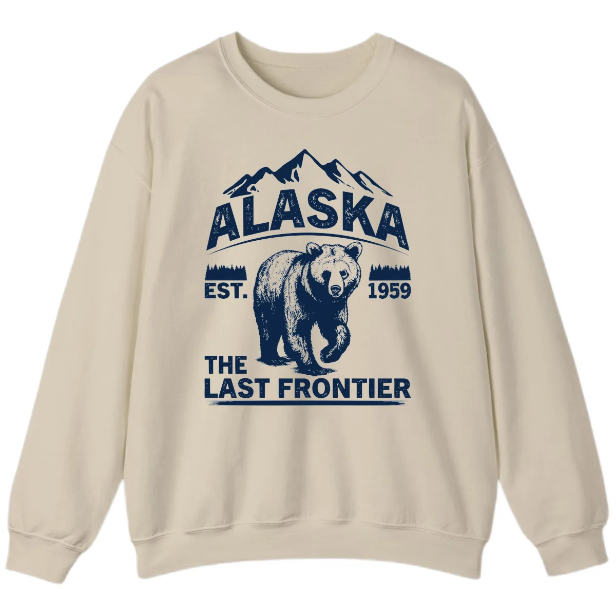 Alaska Last Frontier Grizzly Badge Sweatshirt in Sand