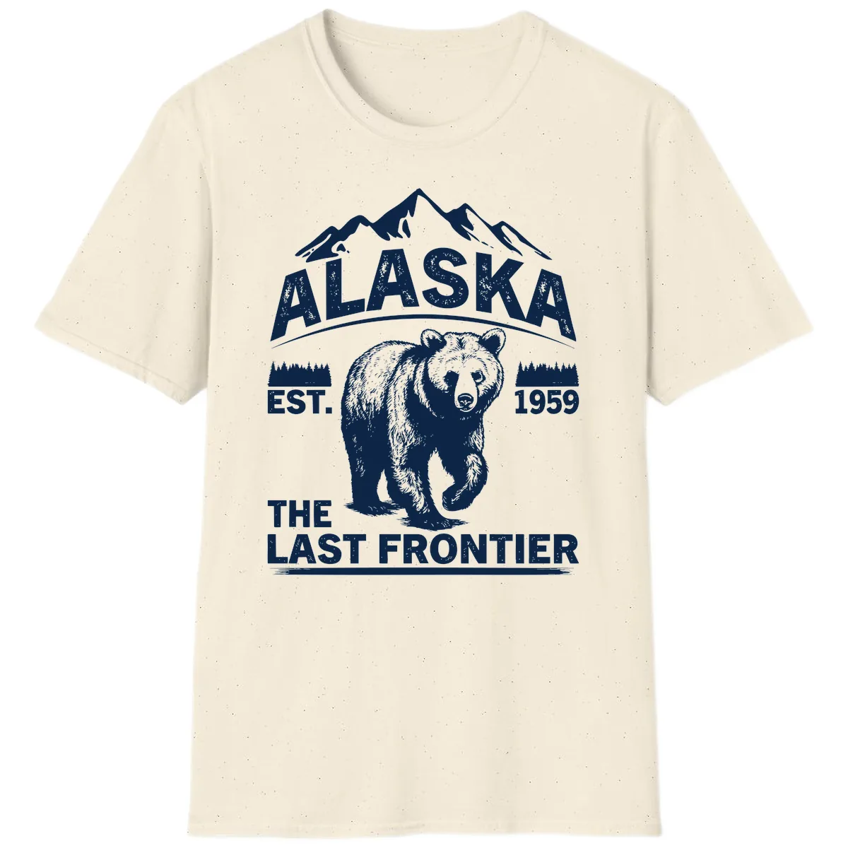 Alaska Last Frontier Grizzly Badge T-Shirt in Natural
