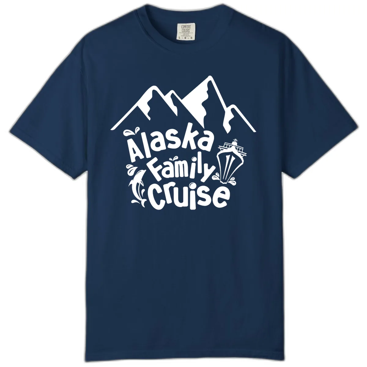 Alaska Family Cruise Mountain Adventure Comfort Color in Navy