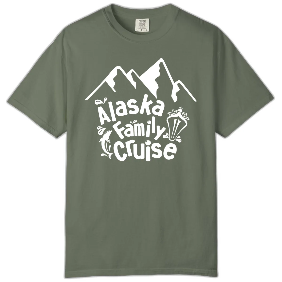 Alaska Family Cruise Mountain Adventure Comfort Color in Moss