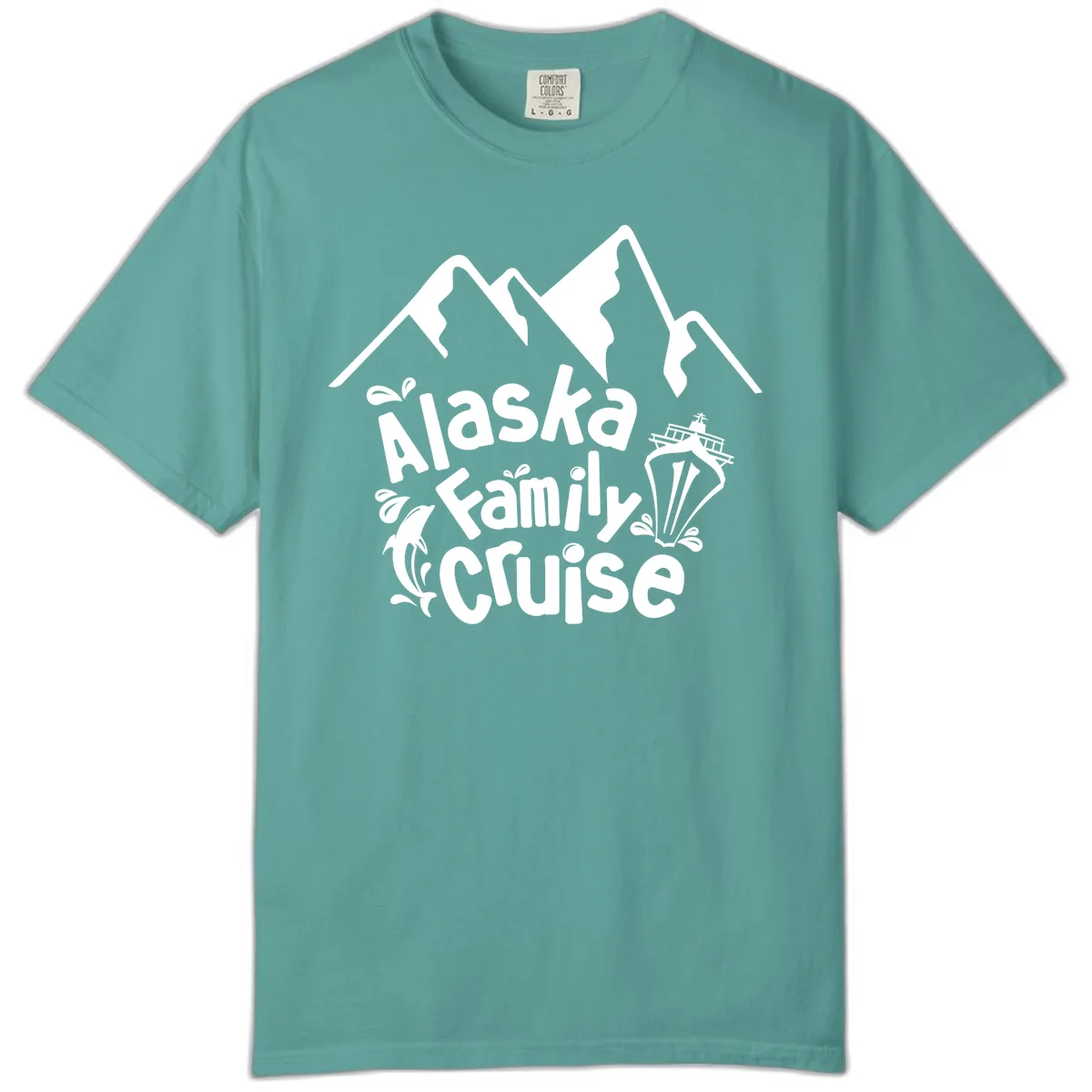 Alaska Family Cruise Mountain Adventure Comfort Color in Seafoam