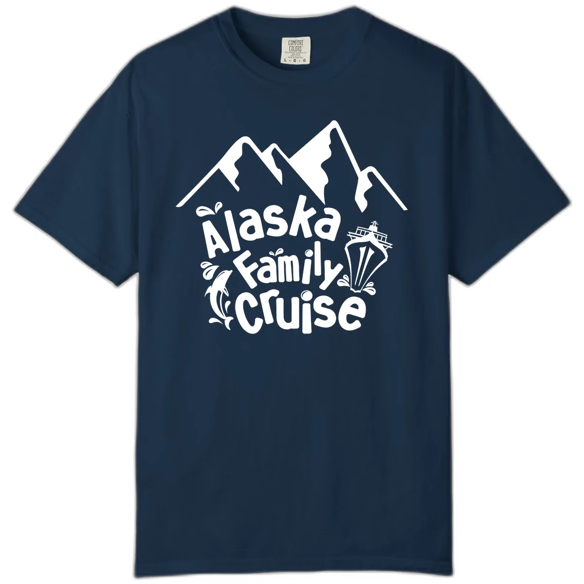 Alaska Family Cruise Mountain Adventure Comfort Color in True Navy